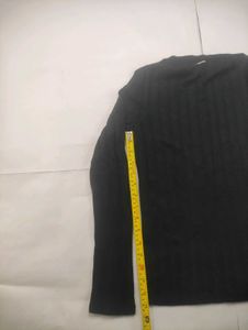 Classic Black Ribbed Long Sleeve Top