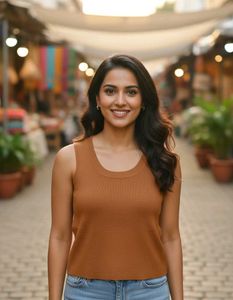 Stylish Women's Brown Sleeveless Top