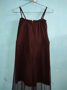 fit and flare maroon  dress