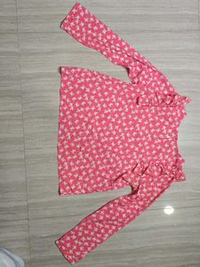 Cute Pink Bunny Print Long Sleeve Top