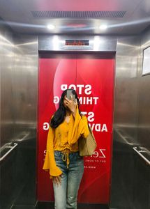 Westside Nuon Yellow Bell Sleeve Top
