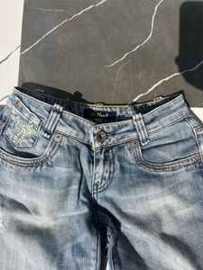 Women's Blue Wash Wide Leg Jeans