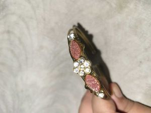 Set of Golden Bangles with Stones