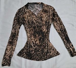 Y2k Vintage Leopard Print Forest Fairy Fitted Top
