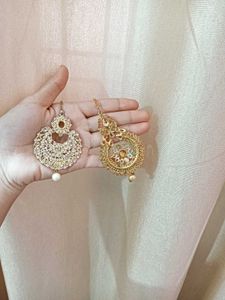 Gold Plated Maang Tikka Set