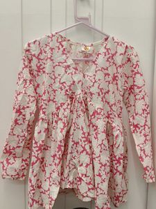 Pink Floral Print Kurta