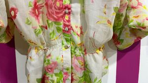 Floral Puff Sleeve Blouse bust 36-38