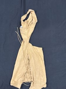 Tan Halter Cutout Mini Dress