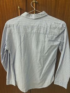 Blue Striped Button-Up Shirt