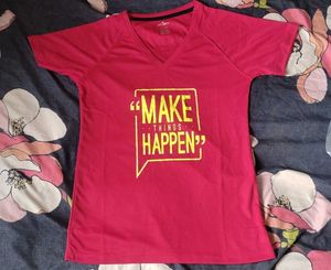 Women Red 'Make Things Happen' Tee