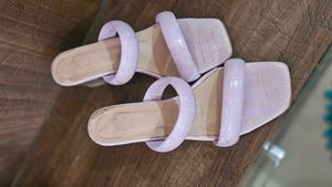 Lilac Open-Toe Block Heels
