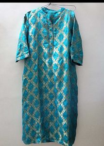 Teal Brocade Kurta