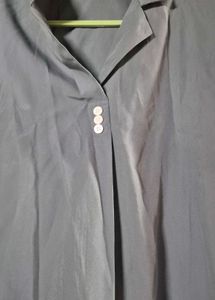 Elegant Grey Buttoned Top