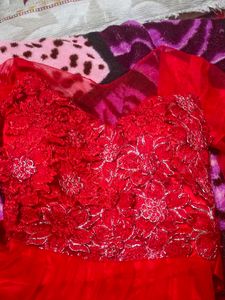 1 peace gown red colour