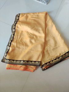 Elegant Peach Saree with Sequins