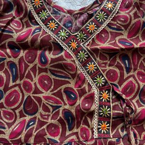 Maroon Printed Festive Kurta | Diwali | Ethnic 🪔