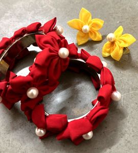 Floral Bangles and rings handmade Jewelry Set