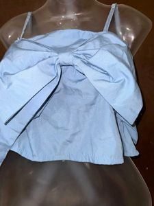 Cute Blue Bow Crop Top