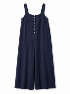 Urbanic Navy Blue Wide-Leg Jumpsuit