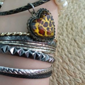 Stack of 10 Boho chic Fashion Bracelets/ Bangles