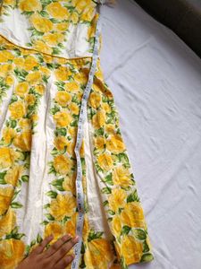 Vibrant Yellow Floral Summer Dress