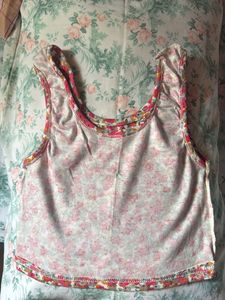 Floral Pink Cropped Tank Top