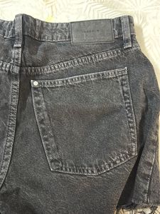 Black Denim Cut-off Shorts
