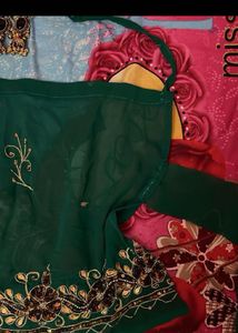Chatpata90s Elegant Green Embellished Halter Top