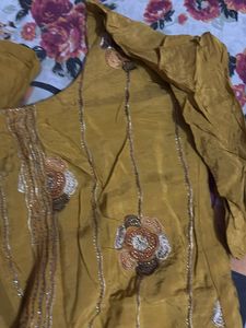 Embroidered Yellow Silk suit