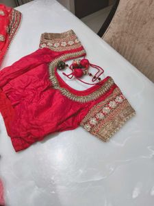 Stunning Pink heavy handwork bridal lehenga Choli