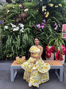 One shoulder Sunflower Dress