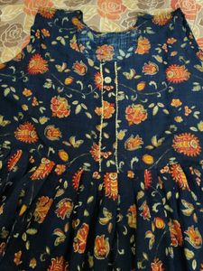 Blue Floral Print Kurta