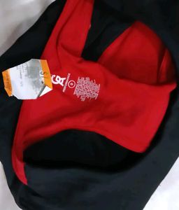 GOOD AMERICAN Black &amp; Red Sports Bra