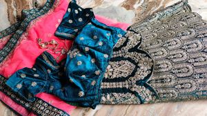 Elegant Teal Lehenga Choli ( with margin)