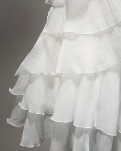 White Ruffled One-Shoulder Mini Dress
