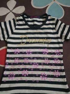 Girls' Striped Top &amp; Shorts Set free tishirt