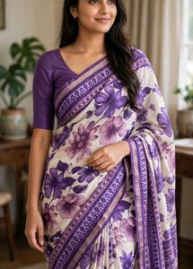 Beautiful Floral Print Saree