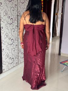 Elegant Burgundy Evening Gown