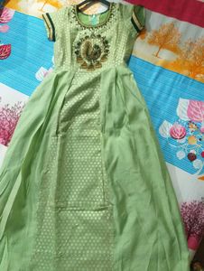 Mint Green Embellished Anarkali Kurta