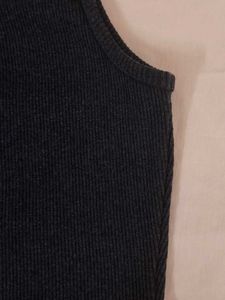 Navy Blue Ribbed Racer Back Sleeveless Crop Top