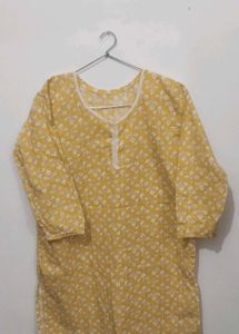 Yellow Printed Kurta