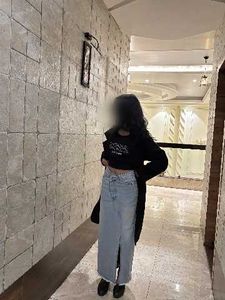 Stylish Denim Maxi Skirt with Slit