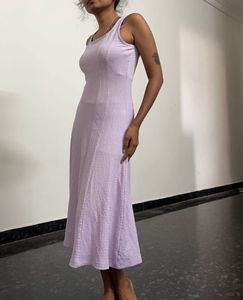 Lavender Textured Midi Dress