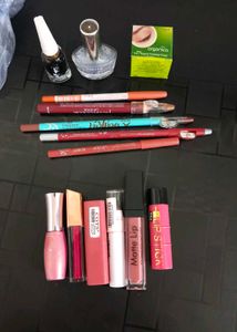 6 lipstick, 5 lip liner, 2 nail polish, 1 eyebrow