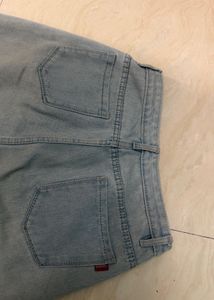 Light Wash Distressed Wide Leg Jeans