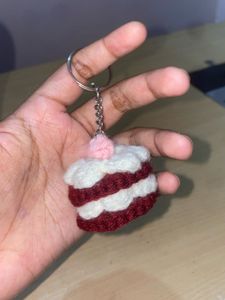 Red Velvet Cake Keychain