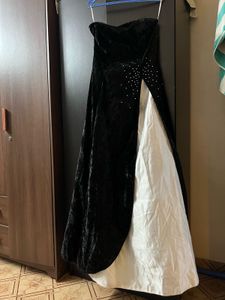 Elegant Black & White Flared Barbie Gown