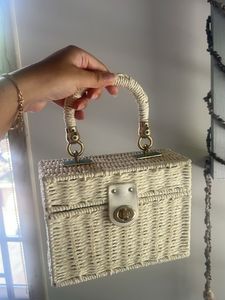 Woven Top Handle Bag