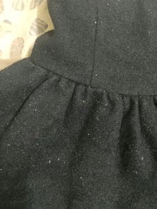 Girls Black Frock And Bow 1-2 Yr