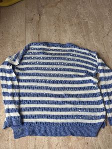 Blue &amp; White Striped Sweater